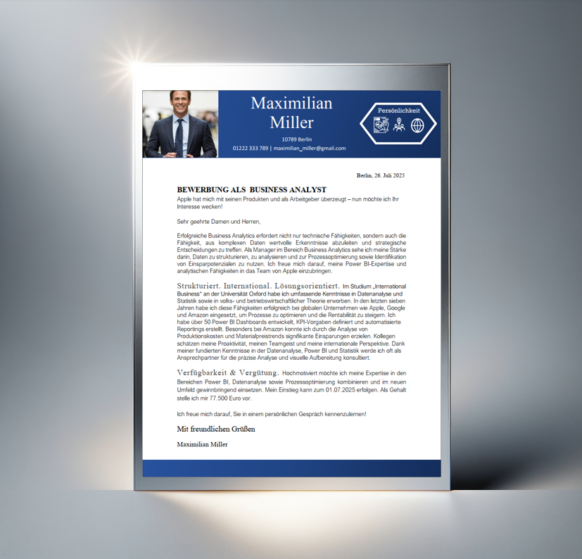 Cover Letter - Template 1 (German)