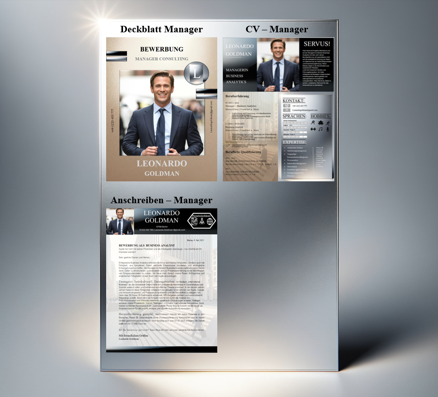 Bundle 1 – Manager Product Bundle Templates – (CV + Cover Letter + Cover Page)